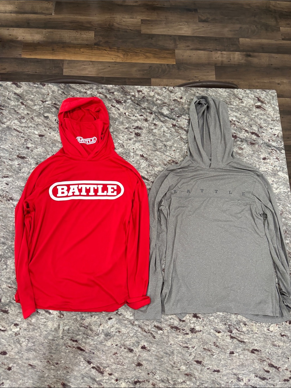 Men's Long Sleeve Hooded Performance Tee - Red